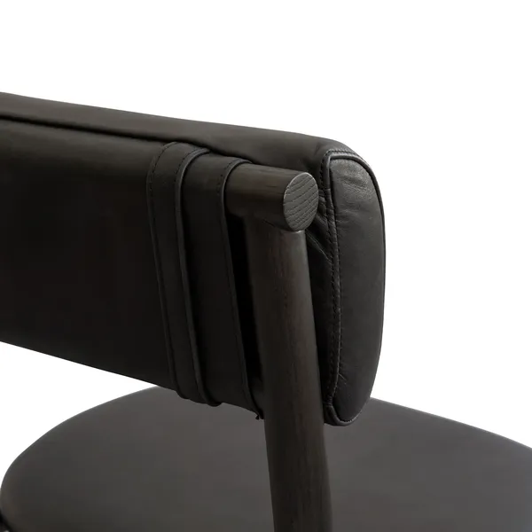 Nama Dining Chair Coffee Black/Aniline Black Leather