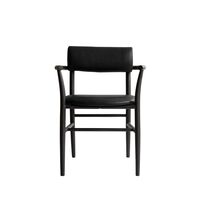 Nama Dining Chair with Armrest Coffee Black/Aniline Black Leather