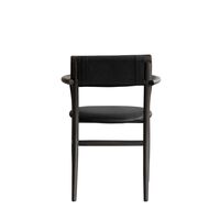 Nama Dining Chair with Armrest Coffee Black/Aniline Black Leather