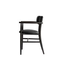 Nama Dining Chair with Armrest Coffee Black/Aniline Black Leather