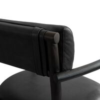 Nama Dining Chair with Armrest Coffee Black/Aniline Black Leather