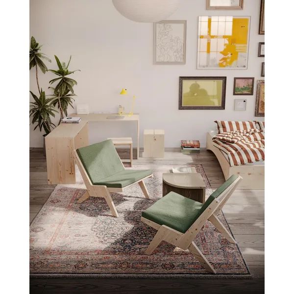 Sway Armchair Raw/623 Oxford Blue