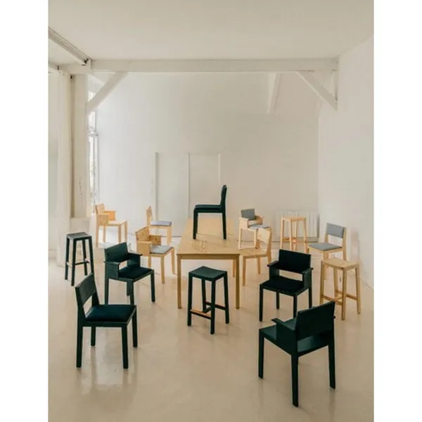 016 Maasto Dining Chair Upholstered Seat Natural/Square 0134