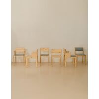 016 Maasto Dining Chair Upholstered Seat & Back Natural/Square 0134