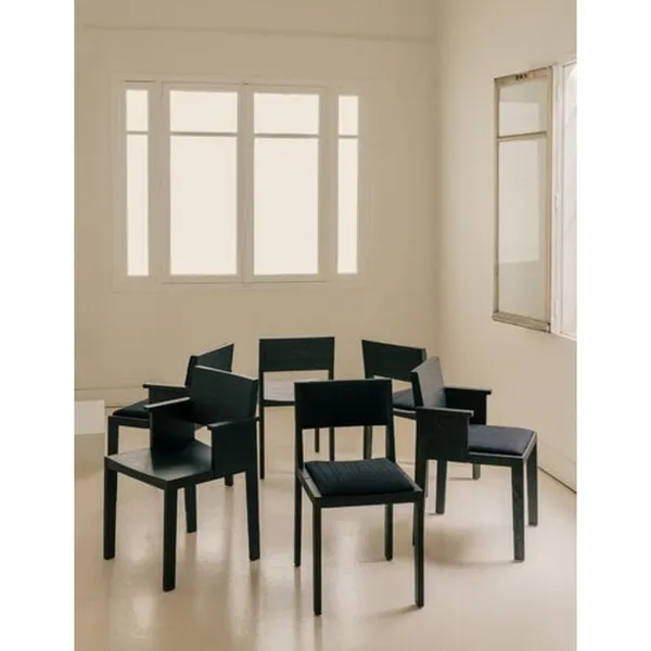 016 Maasto Spisebordsstol Polstret Sæde Sort/Kvadrat 0194