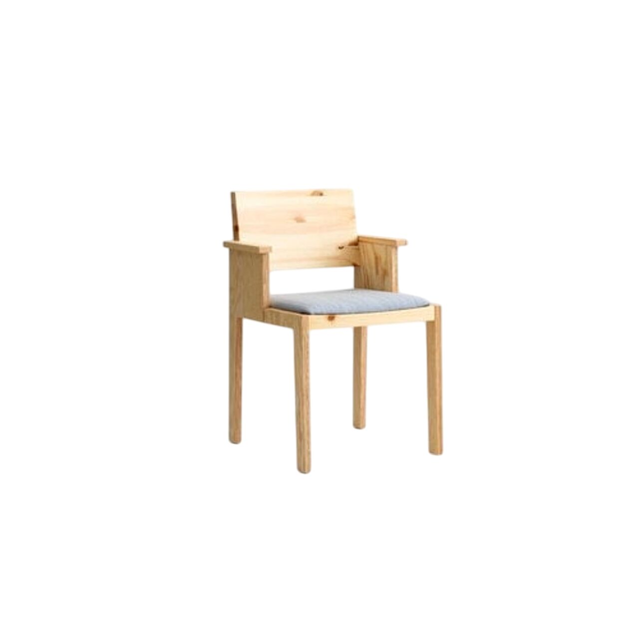 016 Maasto Spisebordsstol Med Armln & Polstret Sde Natural/Kvadrat 0134
