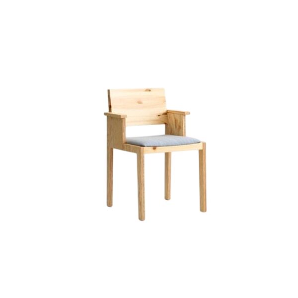 016 Maasto Dining Chair With Armrest & Upholstered Seat Natural/Square 0134