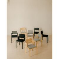 016 Maasto Dining Chair With Armrest & Upholstered Seat Natural/Square 0134