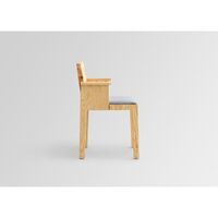 016 Maasto Dining Chair With Armrest & Upholstered Seat Natural/Square 0134