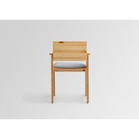 016 Maasto Dining Chair With Armrest & Upholstered Seat Natural/Square 0134