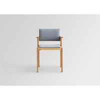 016 Maasto Dining Chair With Armrests & Upholstered Seat/Back Natural/Square 0134