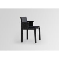 016 Maasto Dining Chair With Armrest & Upholstered Seat Black/Square 0194