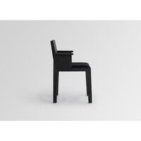 016 Maasto Dining Chair With Armrest & Upholstered Seat Black/Square 0194