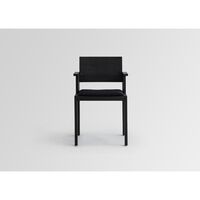 016 Maasto Dining Chair With Armrest & Upholstered Seat Black/Square 0194