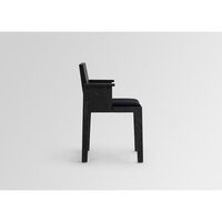 016 Maasto Dining Chair With Armrest & Upholstered Seat Black/Square 0194