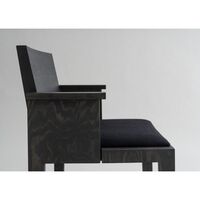 016 Maasto Dining Chair With Armrest & Upholstered Seat Black/Square 0194