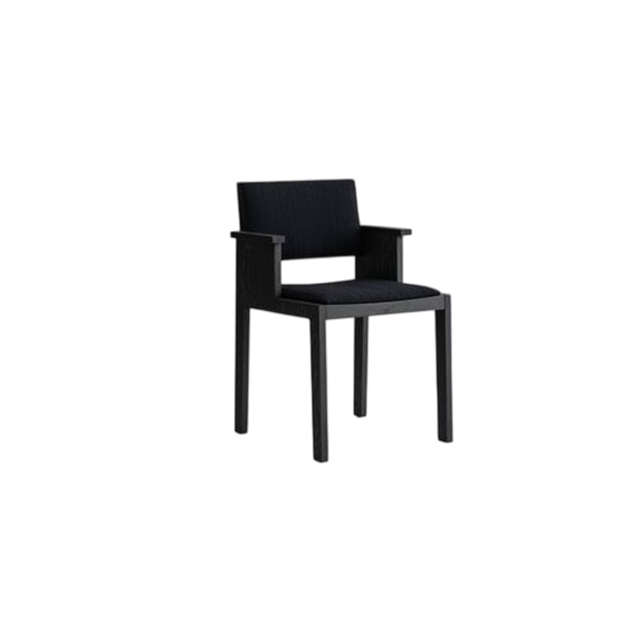 016 Maasto Spisebordsstol Med Armln & Polstret Sde/Ryg Sort/Kvadrat 0194