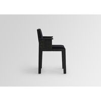 016 Maasto Dining Chair With Armrests & Upholstered Seat/Back Black/Square 0194