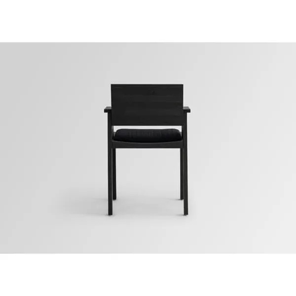 016 Maasto Dining Chair With Armrests & Upholstered Seat/Back Black/Square 0194
