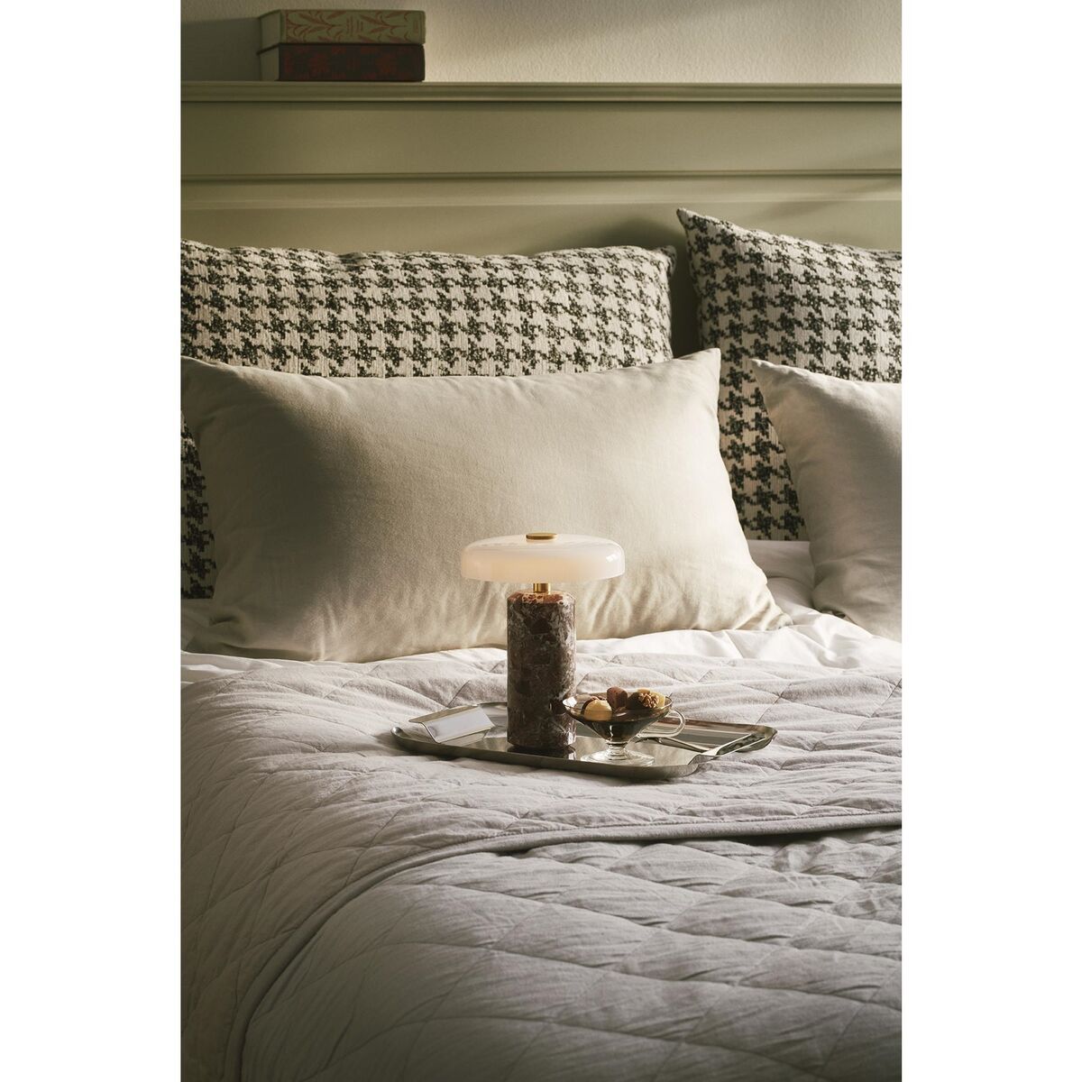 Trip Tragbare Lampe Silber Marmor/Rose