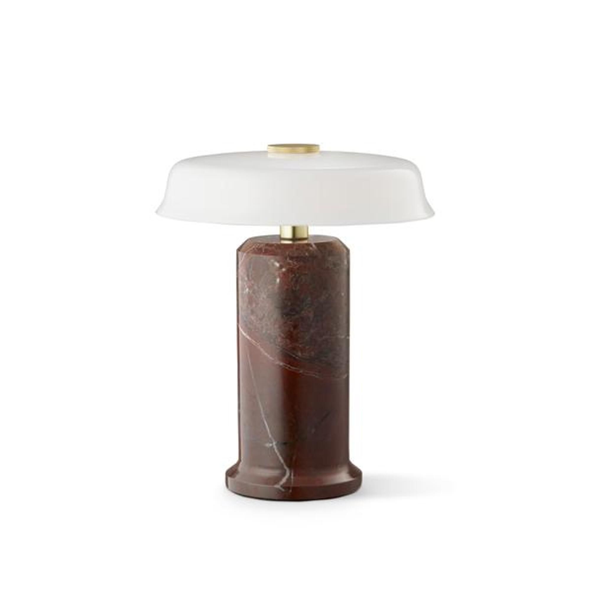 Trip No. 2 Bærbar Lampe Burgunder Marmor/Blank Opal