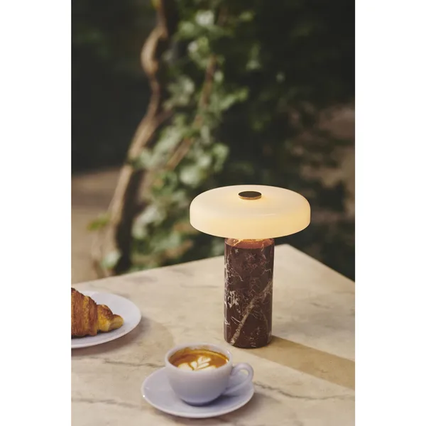 Trip No. 2 Portable Lamp Burgundy Marble/Glossy Opal