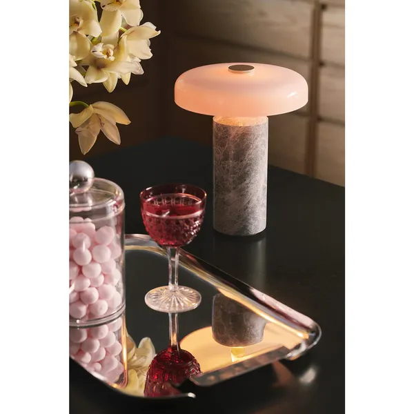 Trip No. 2 Portable Lamp Burgundy Marble/Glossy Opal