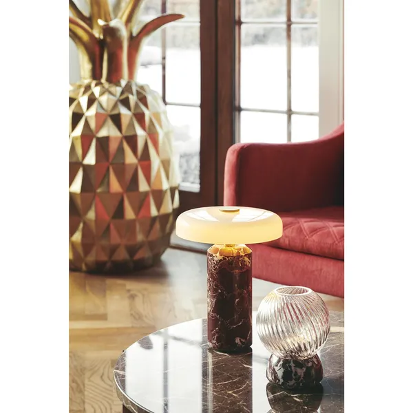 Trip No. 2 Portable Lamp Burgundy Marble/Glossy Opal