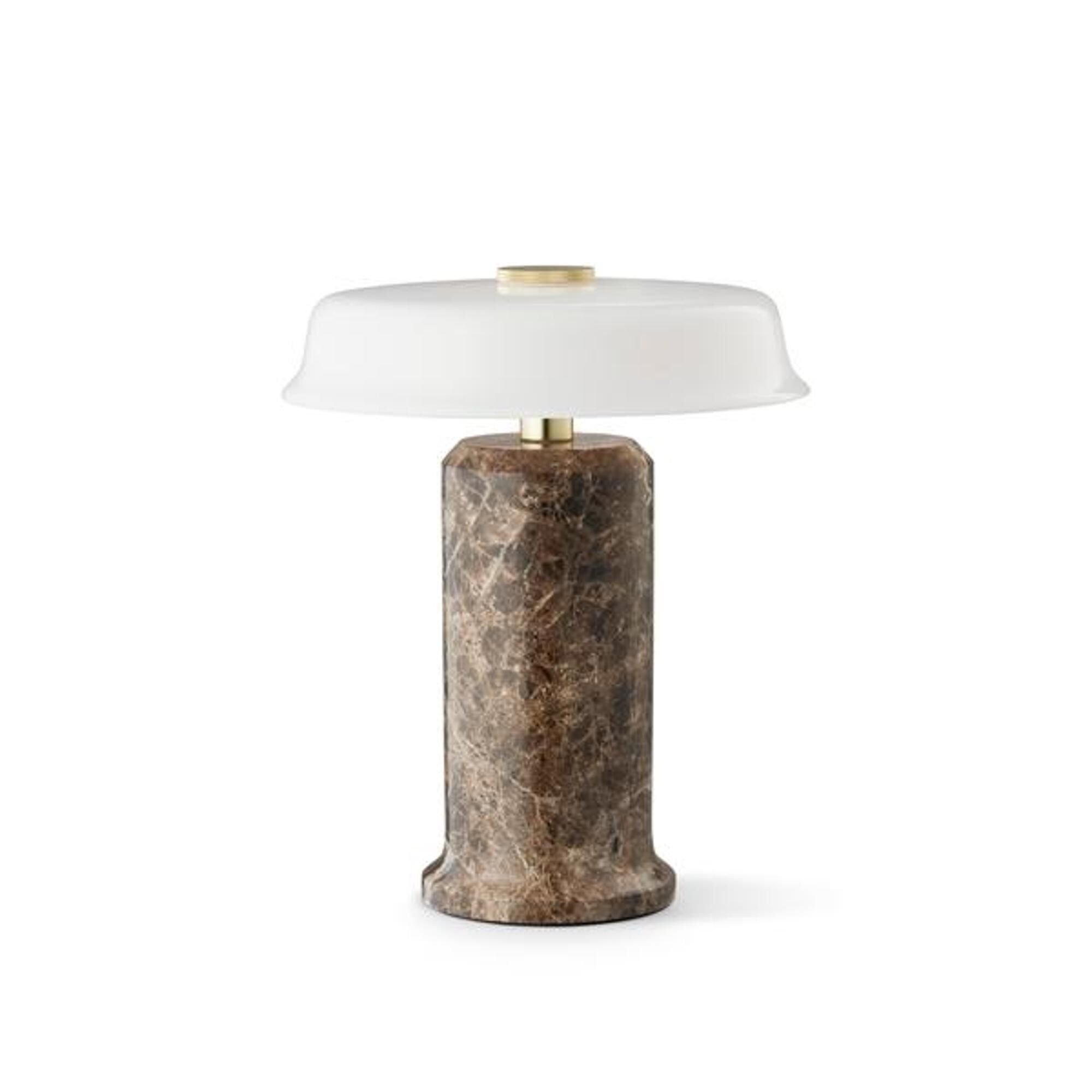 Trip No. 2 Bærbar Lampe Mørk Emperador Marmor/Blank Opal