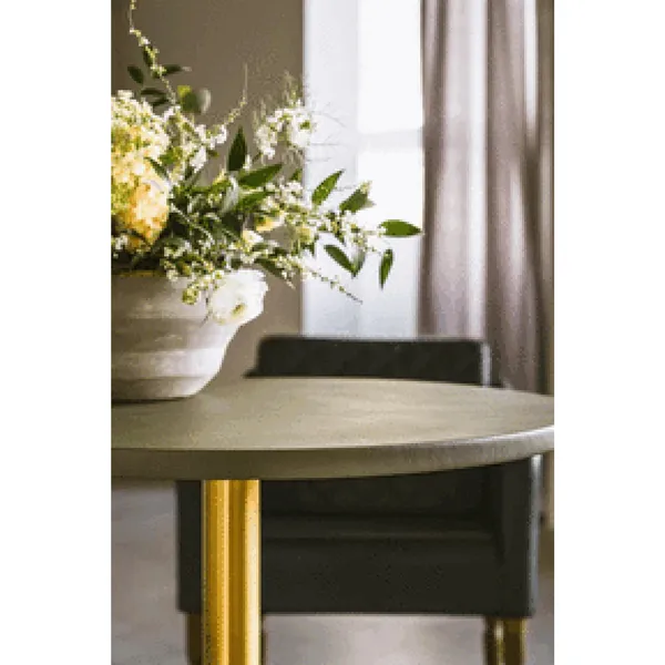 Skins Coffee Table Ø74 Gold/Brandy