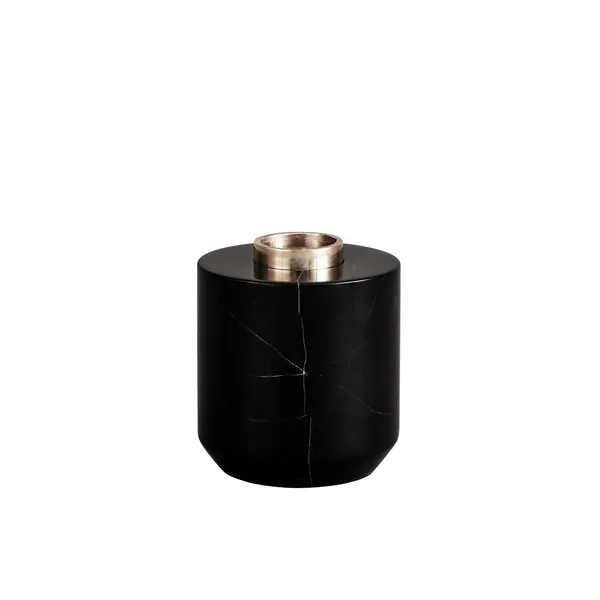 Sons Of Marble Single Candle Holder Small Black