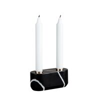 Sons Of Marble Double Candlestick Black
