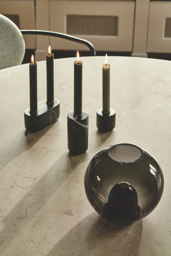 Sons Of Marble Double Candlestick Black