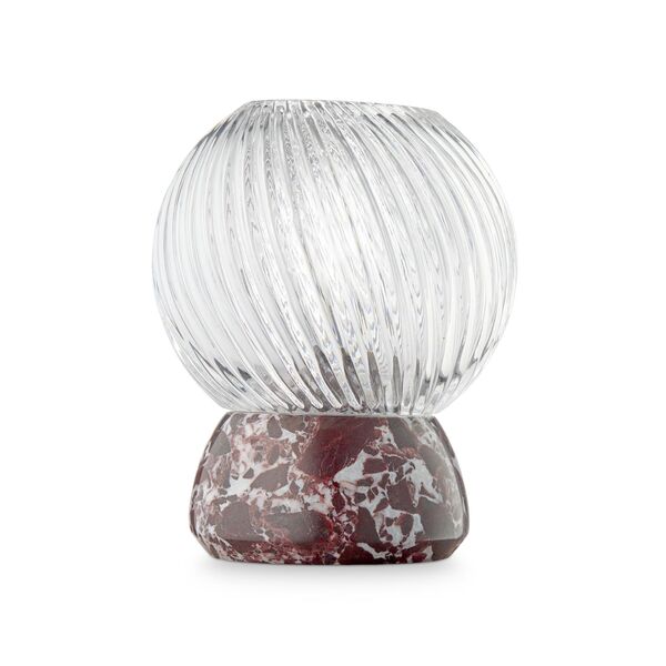 Twist Of Marble Kandelaar Burgundy/ Helder