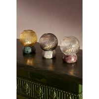 Twist Of Marble Candlestick Burgundy/ Clear