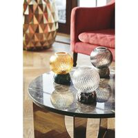 Twist Of Marble Candlestick Burgundy/ Clear