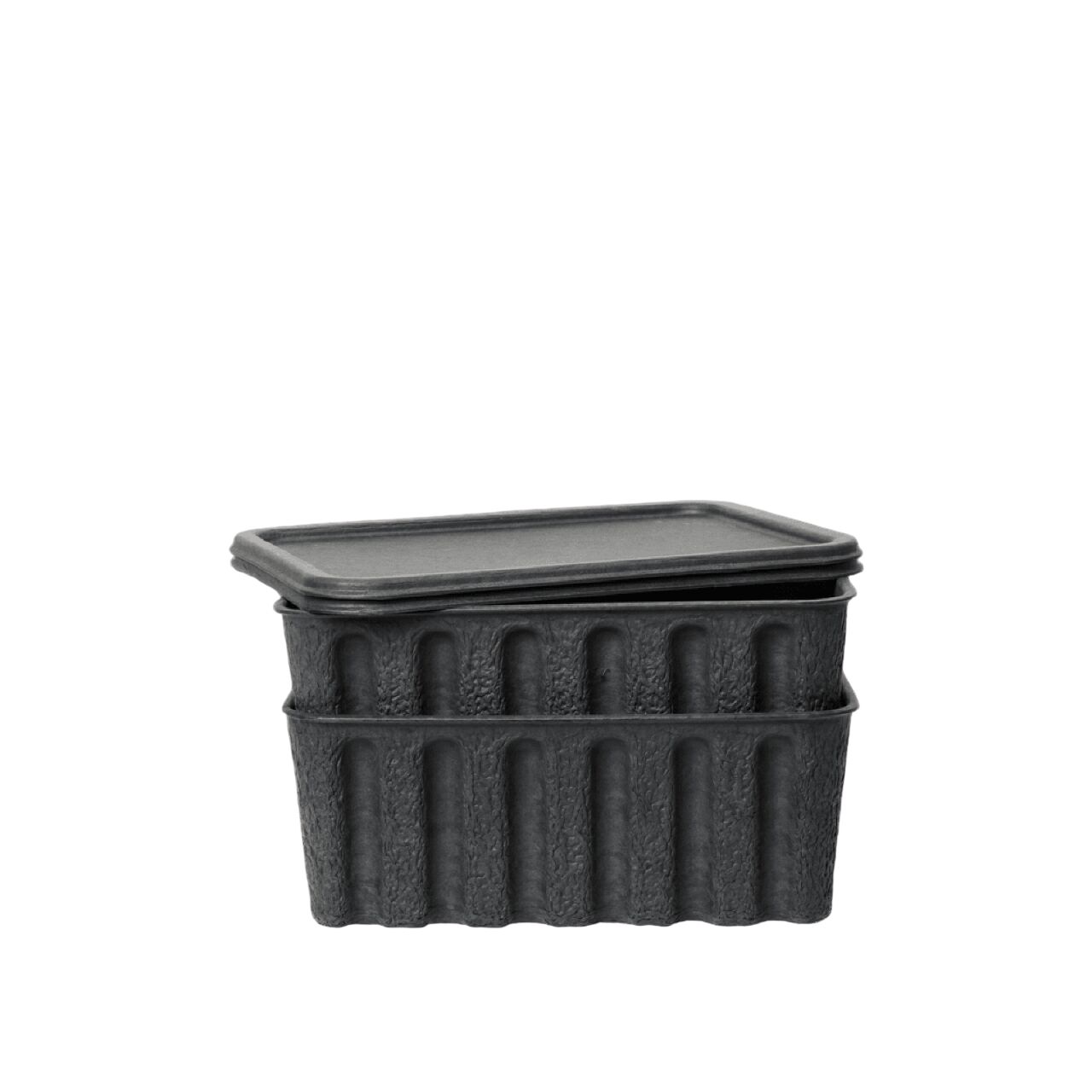 Paper Pulp Opbevaringsboks Sæt af 2 Stor Kul