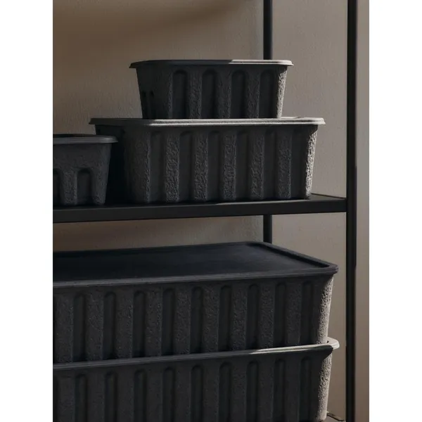 Papierpulp Opbergdozen Set van 2 Groot Houtskooldozen