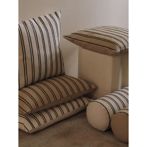 Twill Bolster Cushion Off-White/ Black