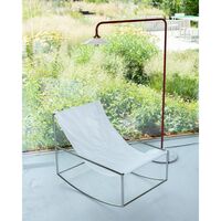 Valerie Object Rocking Armchair Stainless Steel/ White