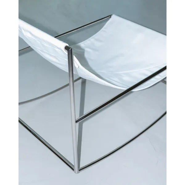 Valerie Object Rocking Armchair Stainless Steel/ White
