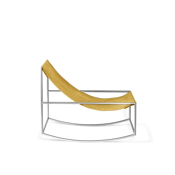 Valerie Object Rocking Armchair Stainless Steel/ Yellow