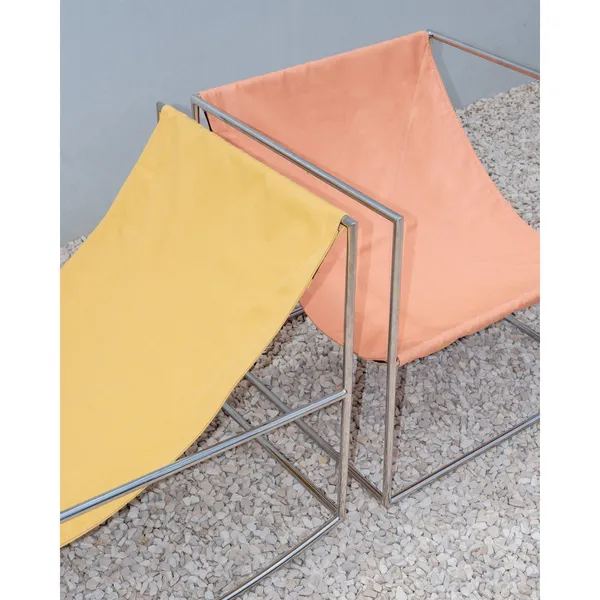 Valerie Object Rocking Armchair Stainless Steel/ Yellow