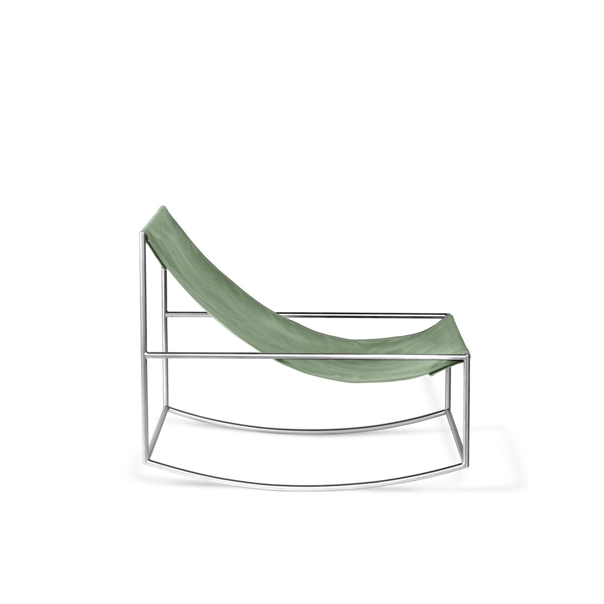 Fauteuil à Bascule Valerie Object en Acier Inoxydable/ Vert