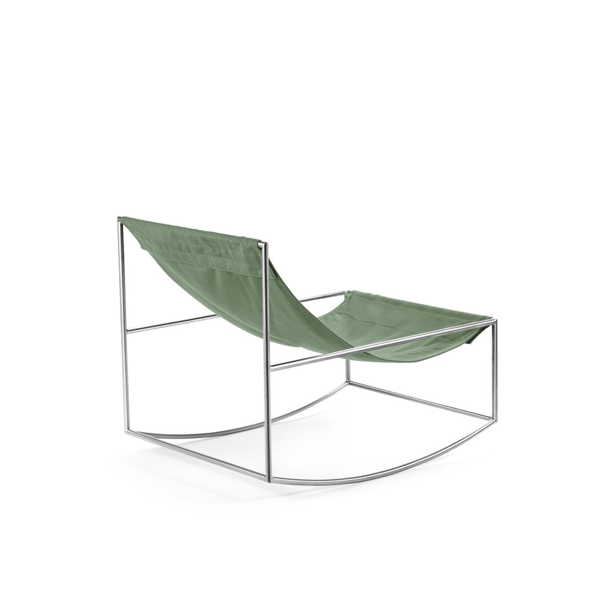 Fauteuil à Bascule Valerie Object en Acier Inoxydable/ Vert