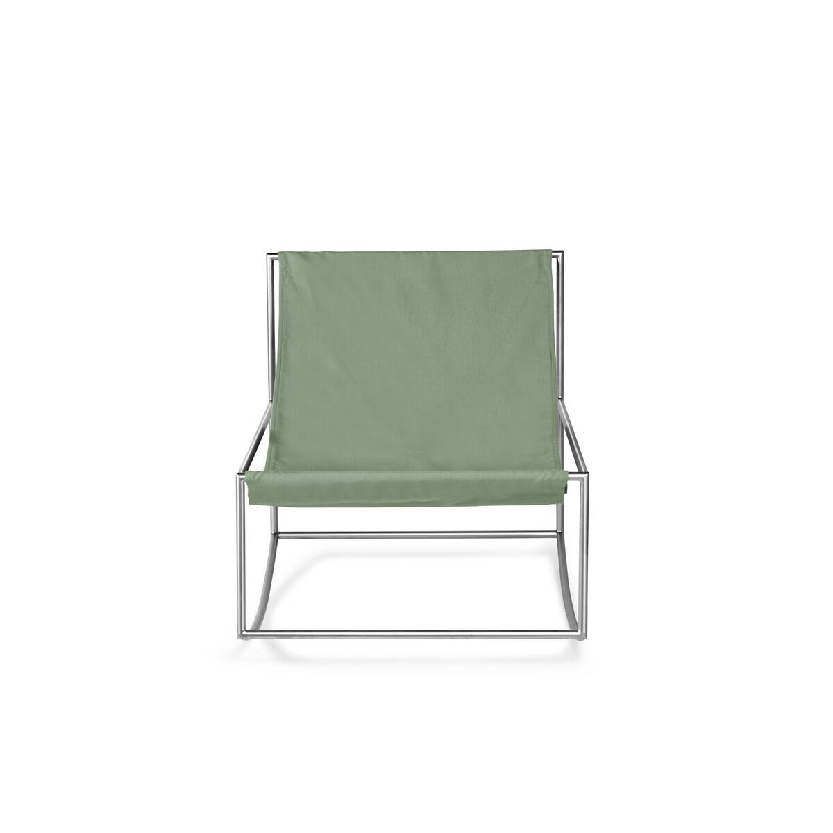 Fauteuil à Bascule Valerie Object en Acier Inoxydable/ Vert