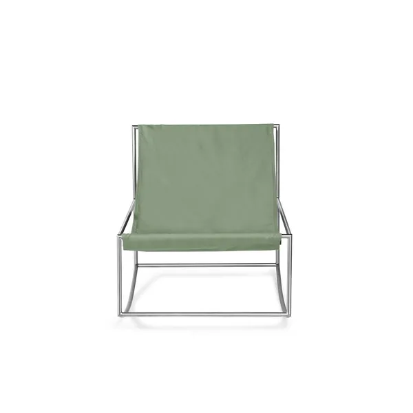 Valerie Object Rocking Armchair Stainless Steel/ Green