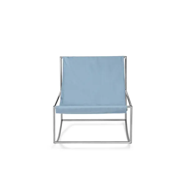 Valerie Object Rocking Armchair Stainless Steel/ Light Blue