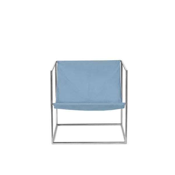 Valerie Object Solo Seat Armchair Stainless Steel/ Light Blue