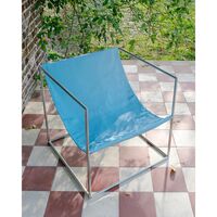 Valerie Object Solo Seat Sessel Edelstahl/ Hellblau